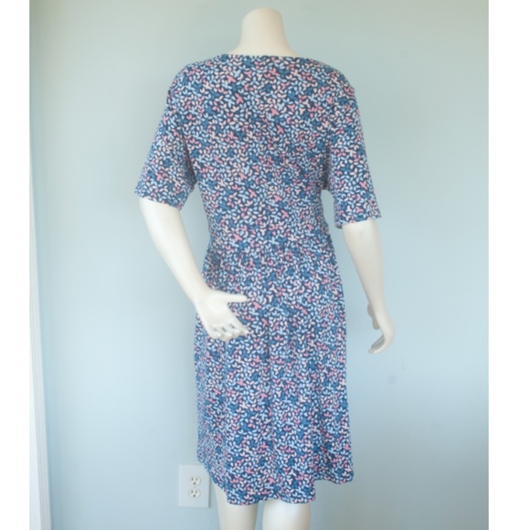 Lands' End Floral Fit & Flare Jersey Stretch Dress - Picture 10 of 12
